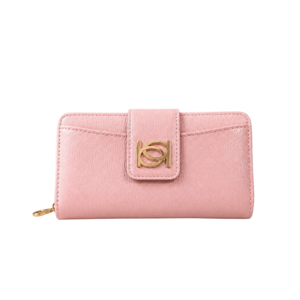Bebe Lupe Women's Checkbook Wallet Dusty Rose Solid Folding Logo Accent